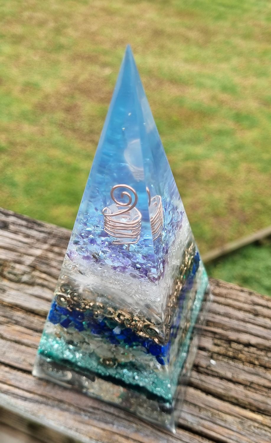 Lapis Lazuli Amethyst Quartz Russian Orgone Energy Pyramid