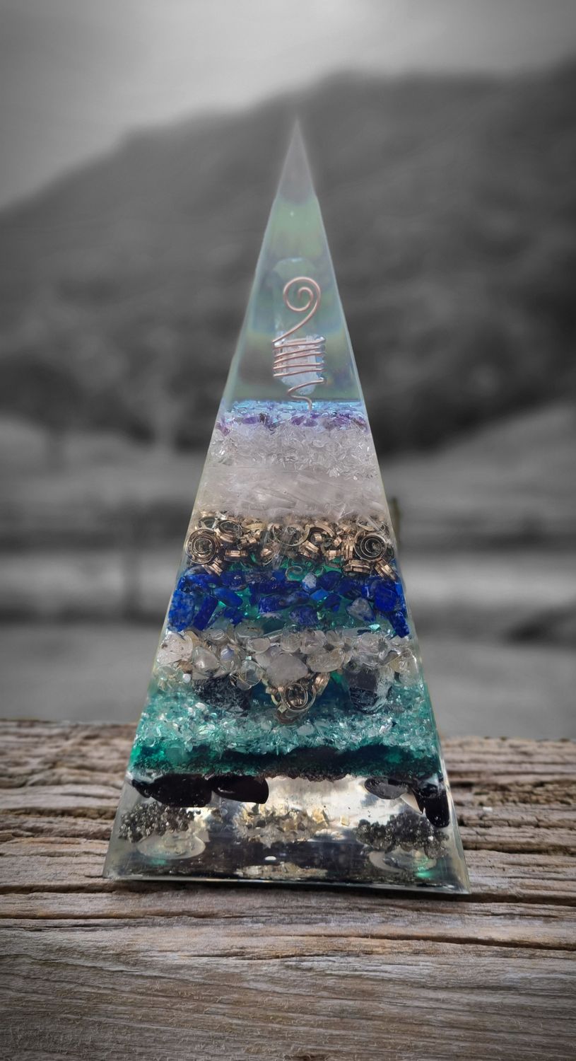 Lapis Lazuli Amethyst Quartz Russian Orgone Energy Pyramid