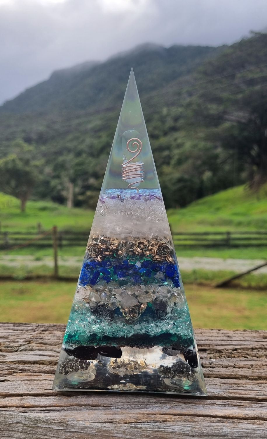Lapis Lazuli Amethyst Quartz Russian Orgone Energy Pyramid