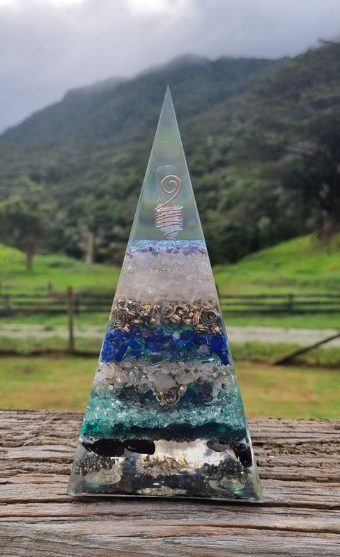 Lapis Lazuli Amethyst Quartz Russian Orgone Energy Pyramid