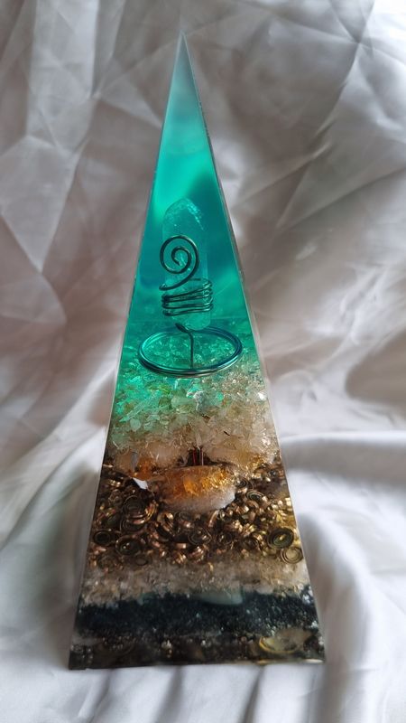 Raw Citrine Brazilian Quartz Russian Orgone Energy Pyramid