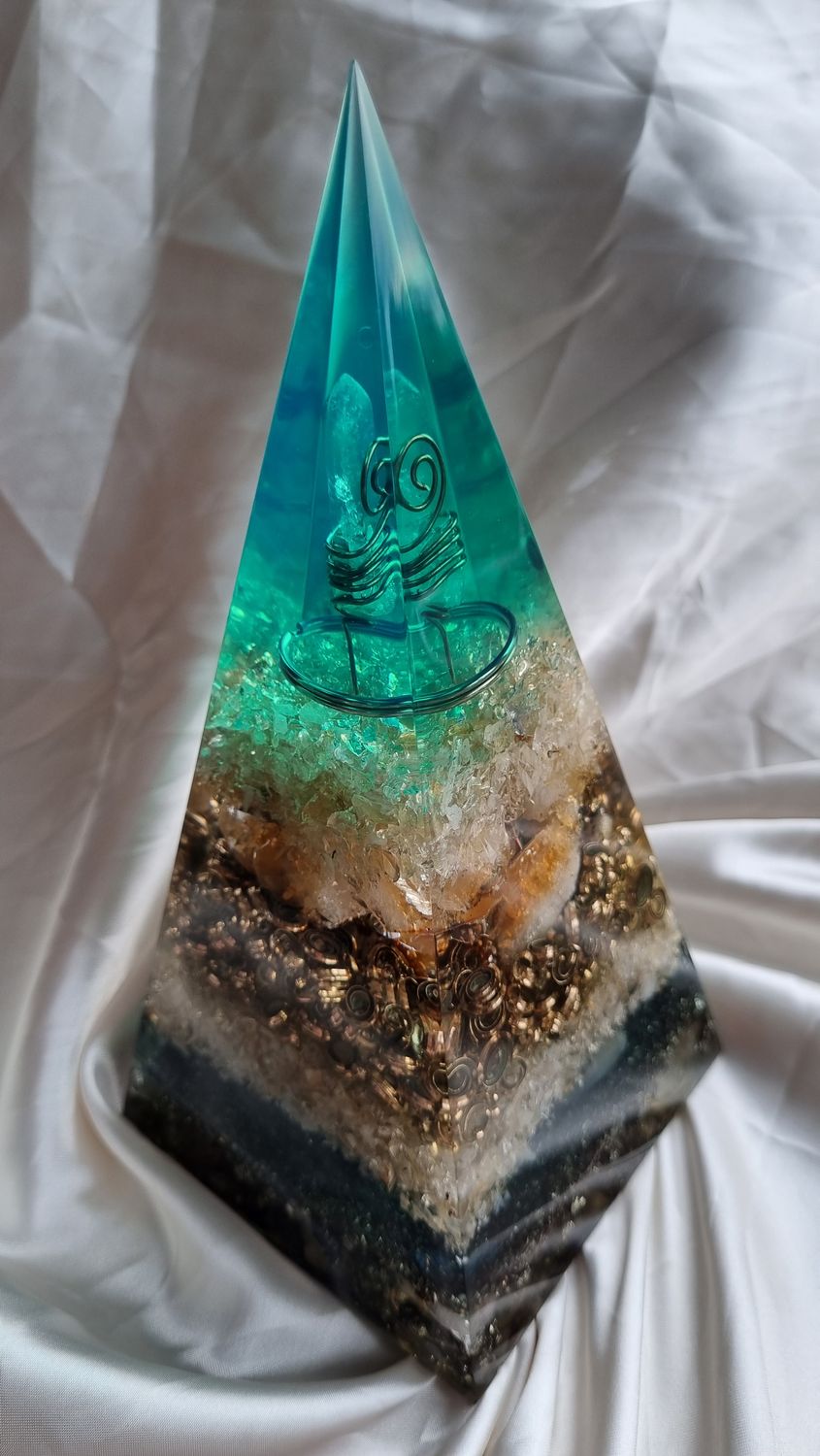 Raw Citrine Brazilian Quartz Russian Orgone Energy Pyramid