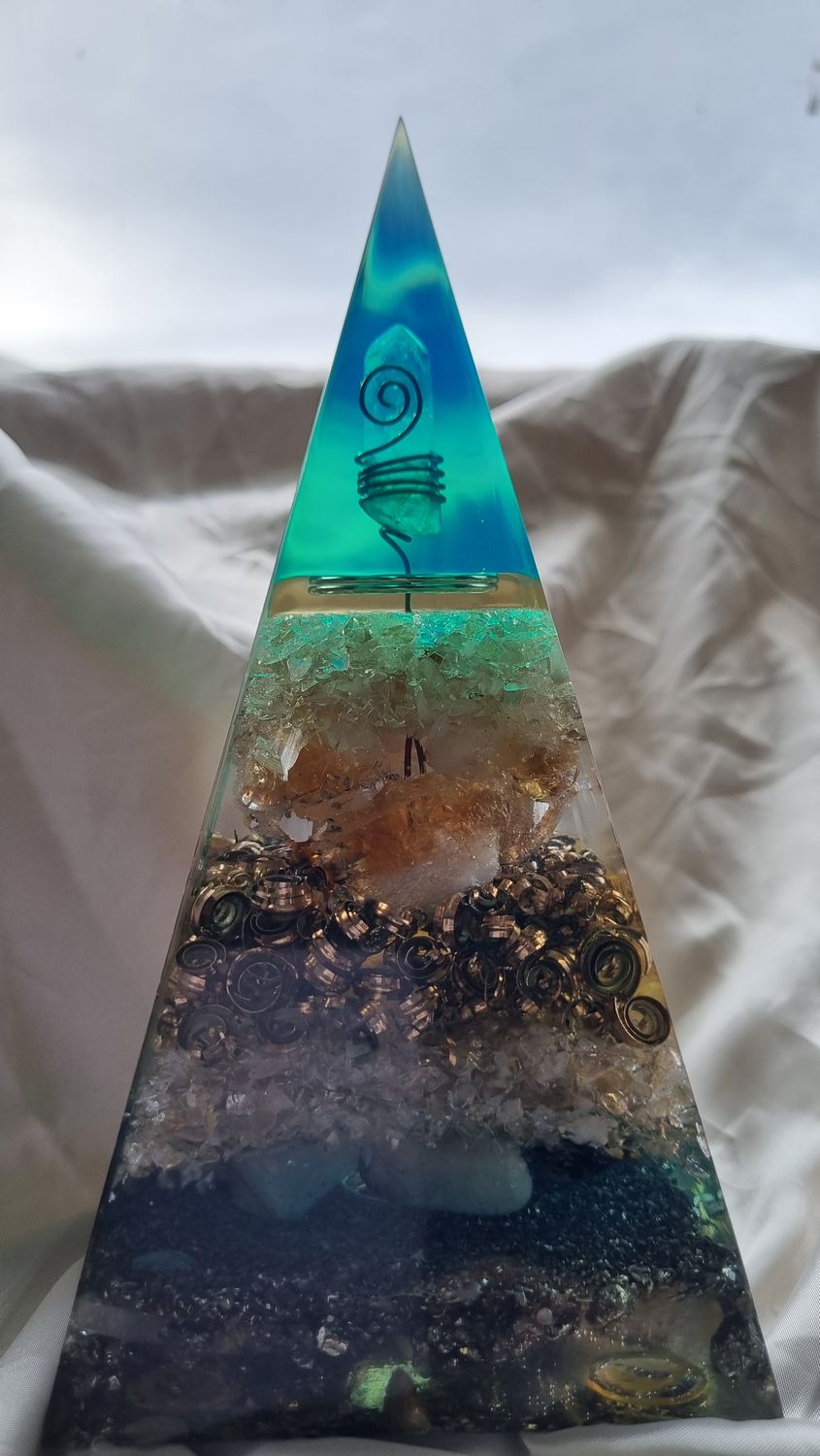 Raw Citrine Brazilian Quartz Russian Orgone Energy Pyramid