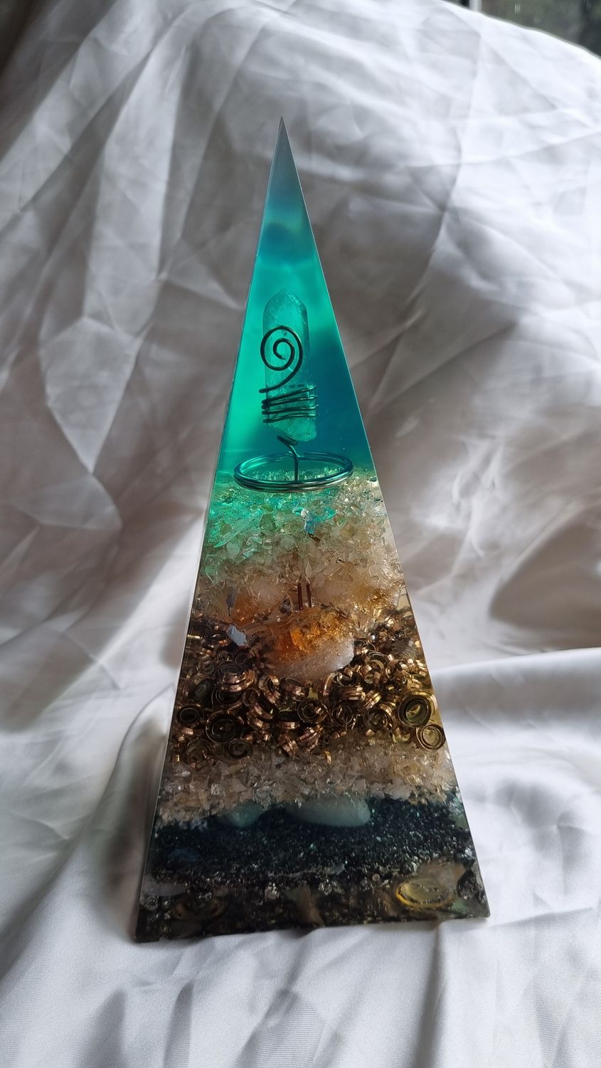 Raw Citrine Brazilian Quartz Russian Orgone Energy Pyramid