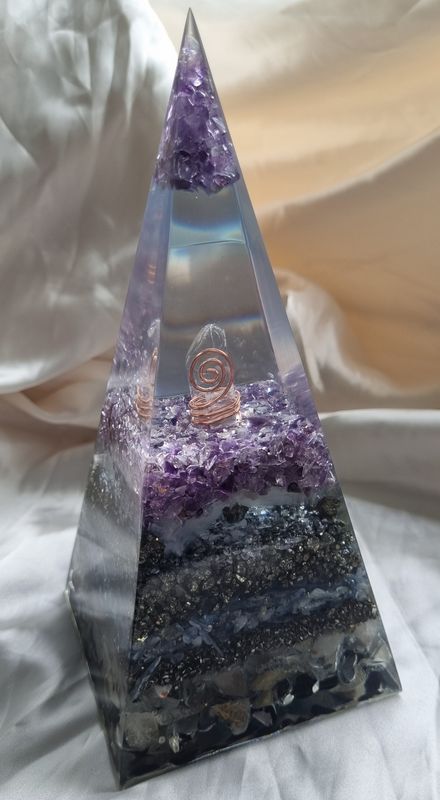 Amethyst Blue Kyanite Pyrite Russian Orgone Energy Pyramid