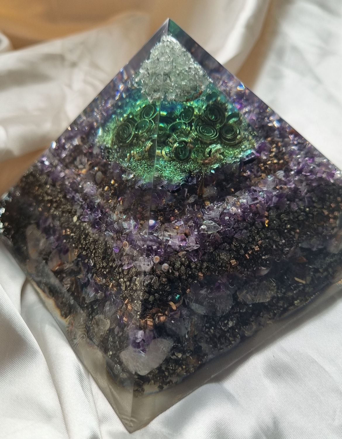 Amethyst &#39;Pyramid within a Pyramid&#39; Giza Orgone Energy Pyramid