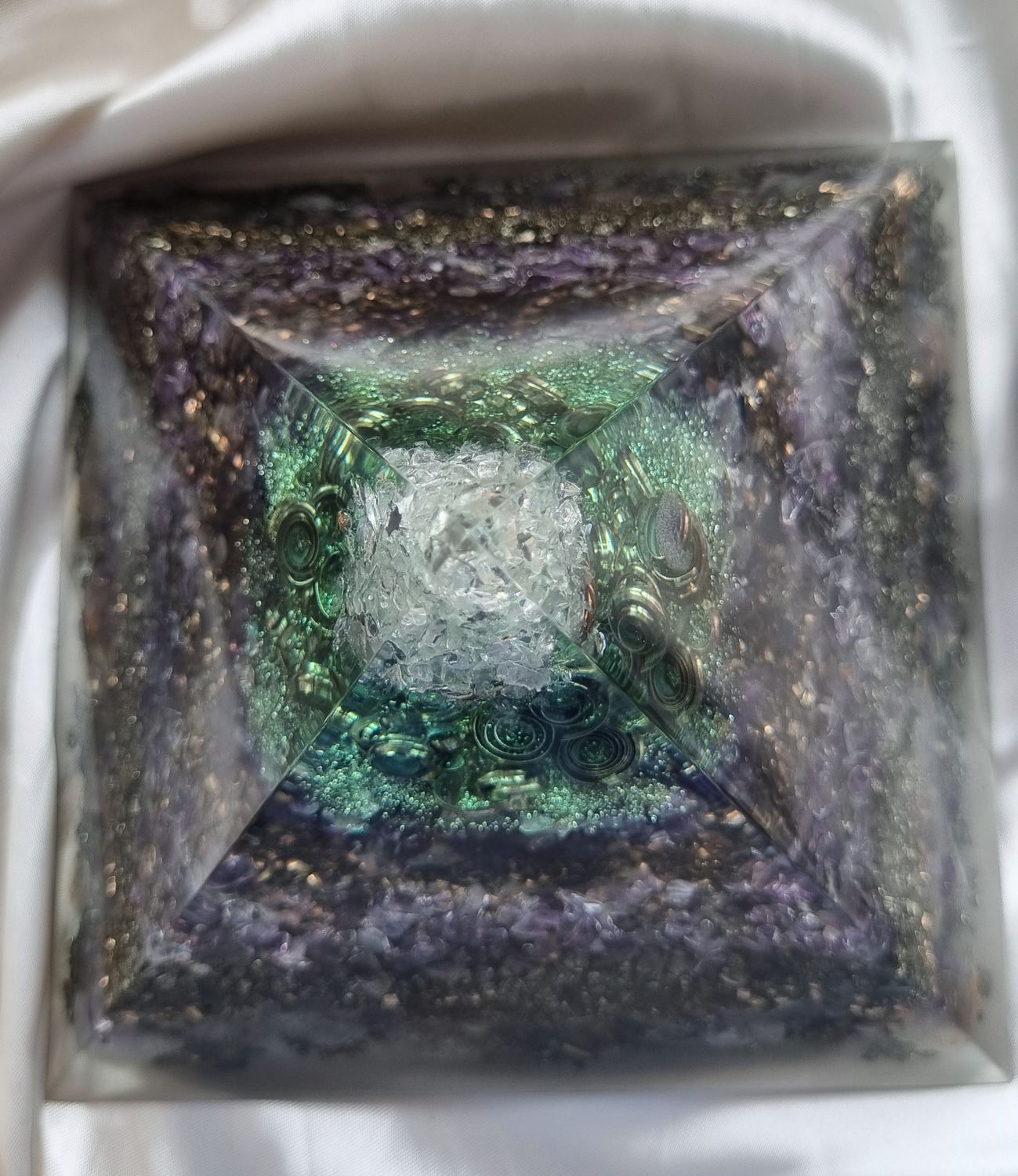 Amethyst &#39;Pyramid within a Pyramid&#39; Giza Orgone Energy Pyramid