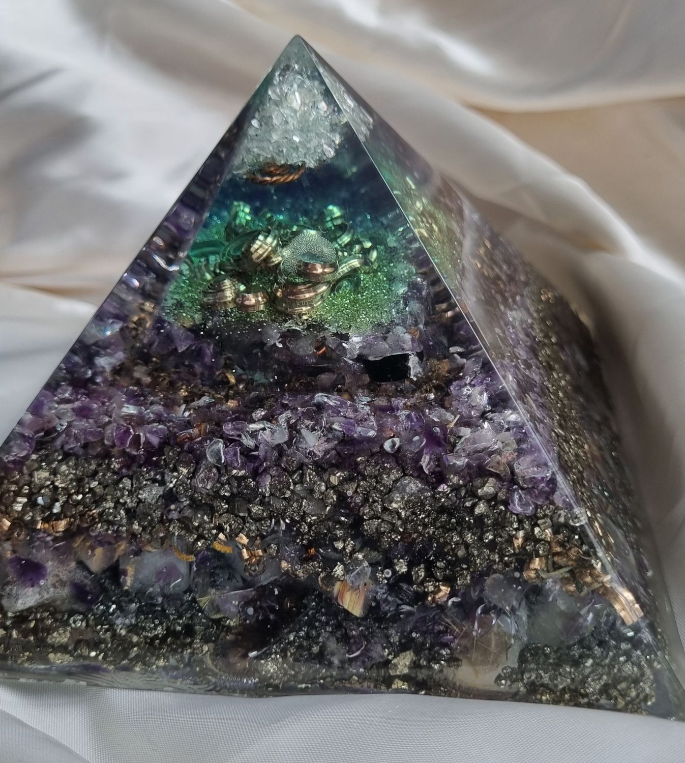 Amethyst &#39;Pyramid within a Pyramid&#39; Giza Orgone Energy Pyramid