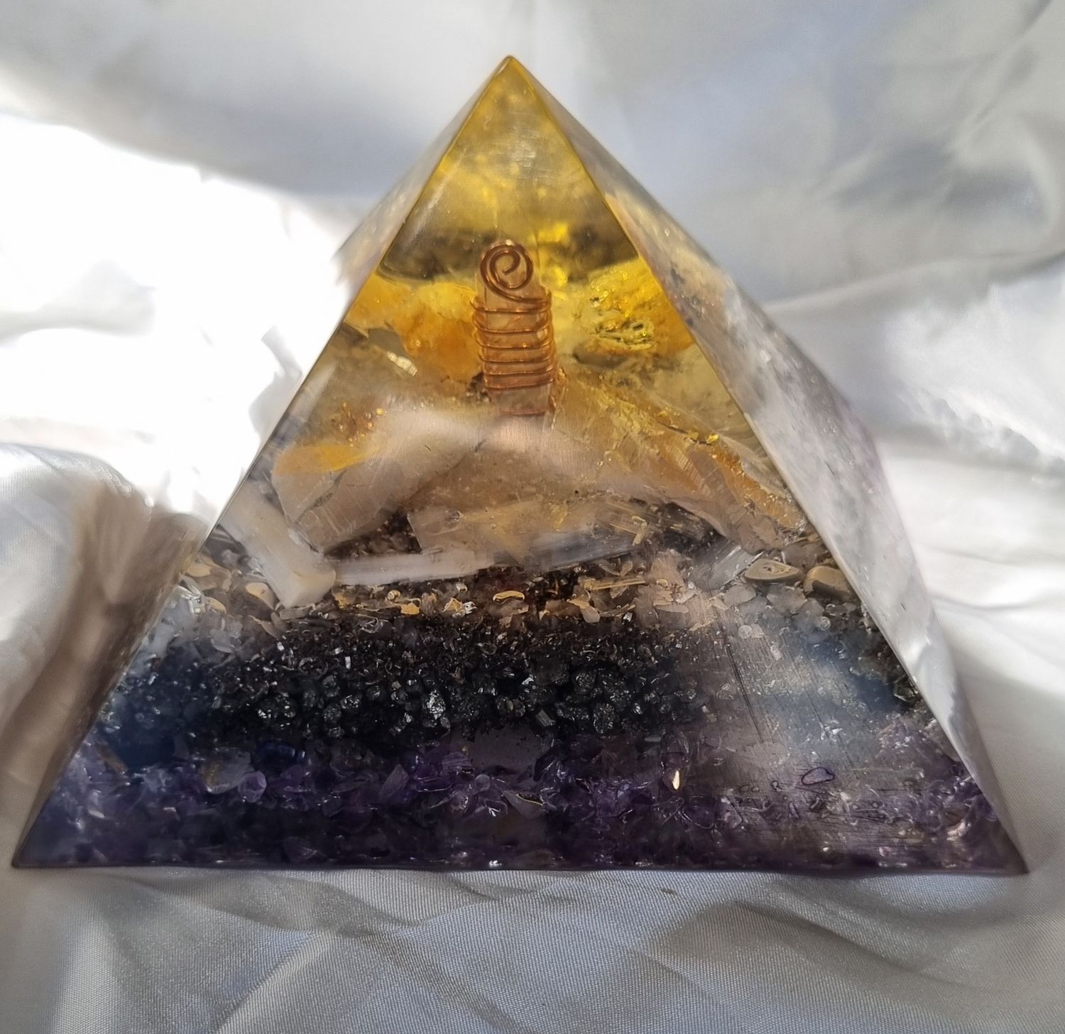 Amethyst Raw Citrine Giza Orgone Energy Pyramid