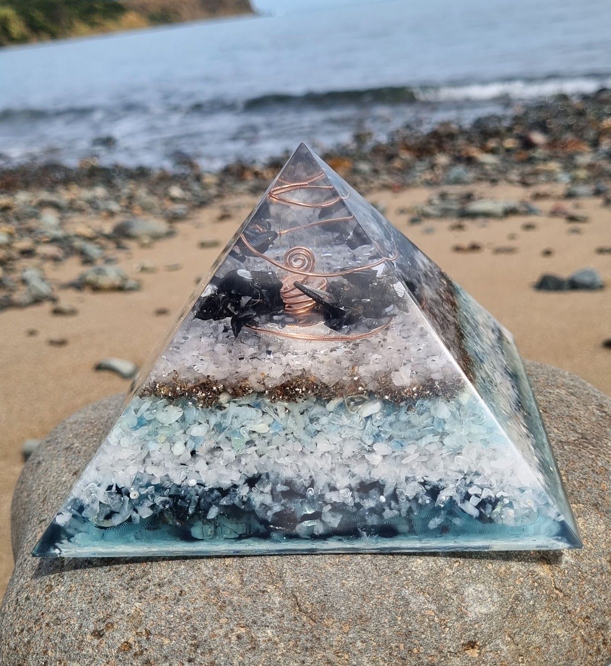 Elite Shungite Aquamarine Giza Orgone Energy Pyramid