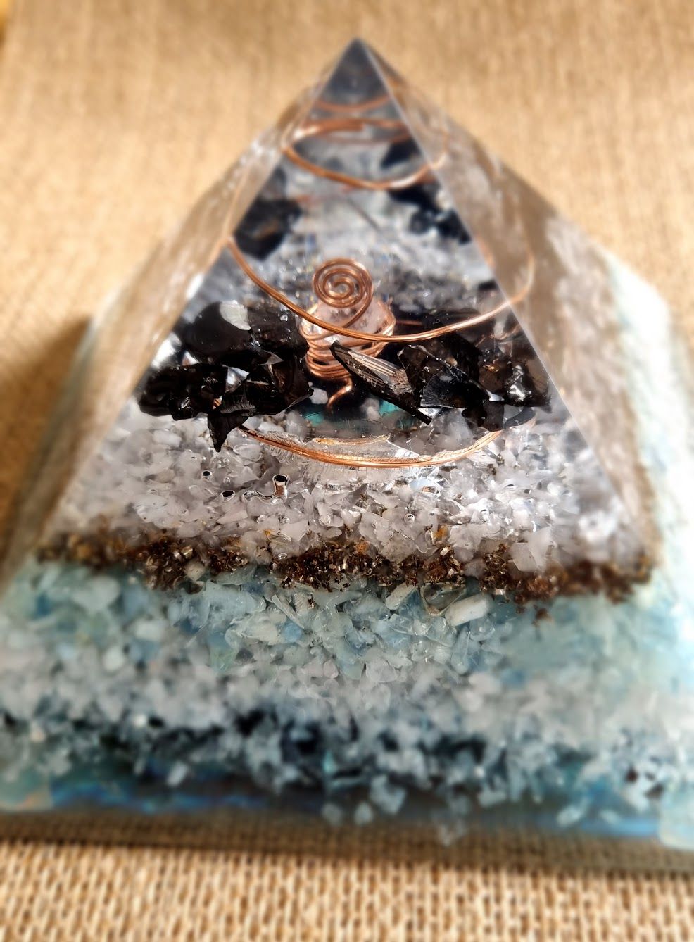 Elite Shungite Aquamarine Giza Orgone Energy Pyramid