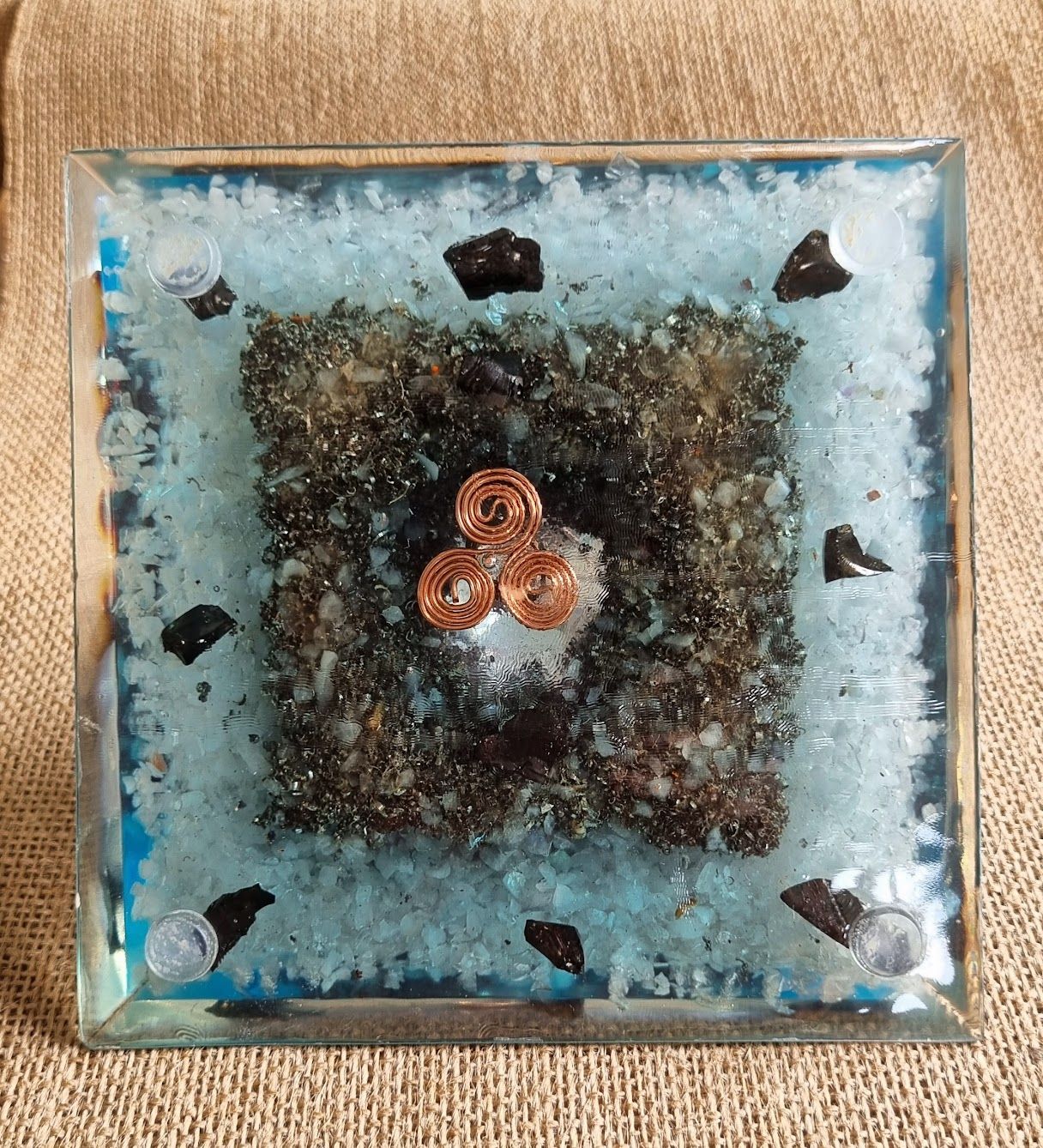 Elite Shungite Aquamarine Giza Orgone Energy Pyramid