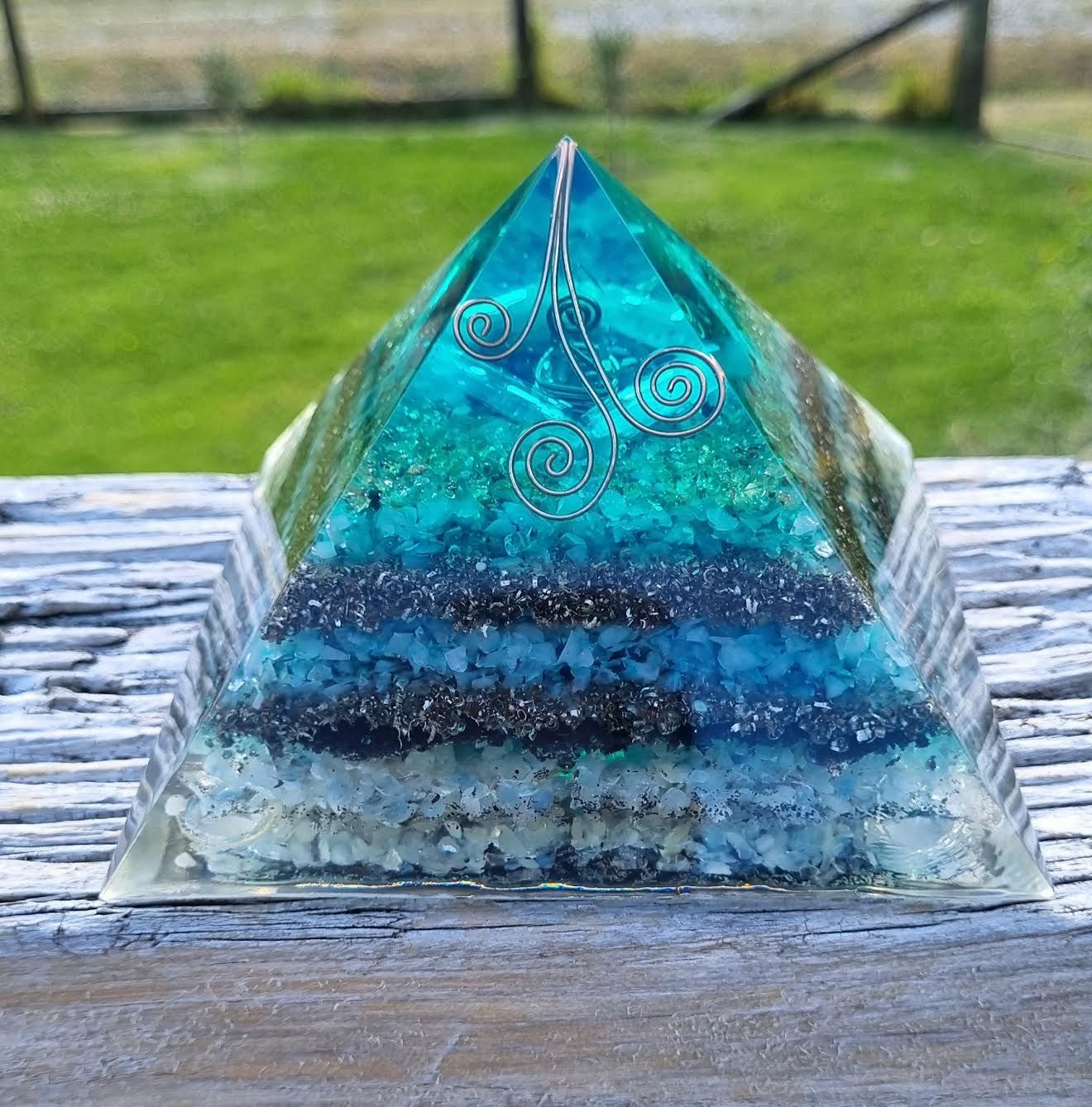 Peridot Aquamarine Giza Orgone Energy Pyramid