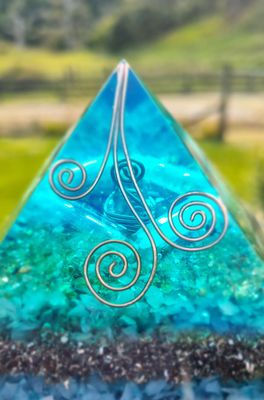 Peridot Aquamarine Giza Orgone Energy Pyramid