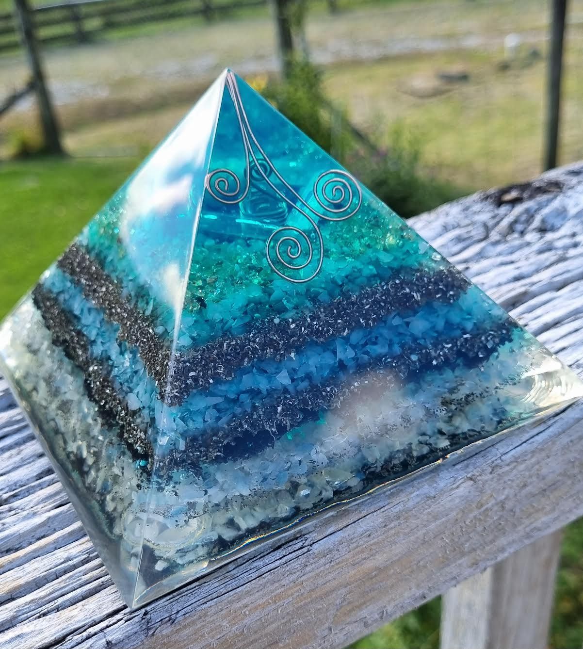Peridot Aquamarine Giza Orgone Energy Pyramid