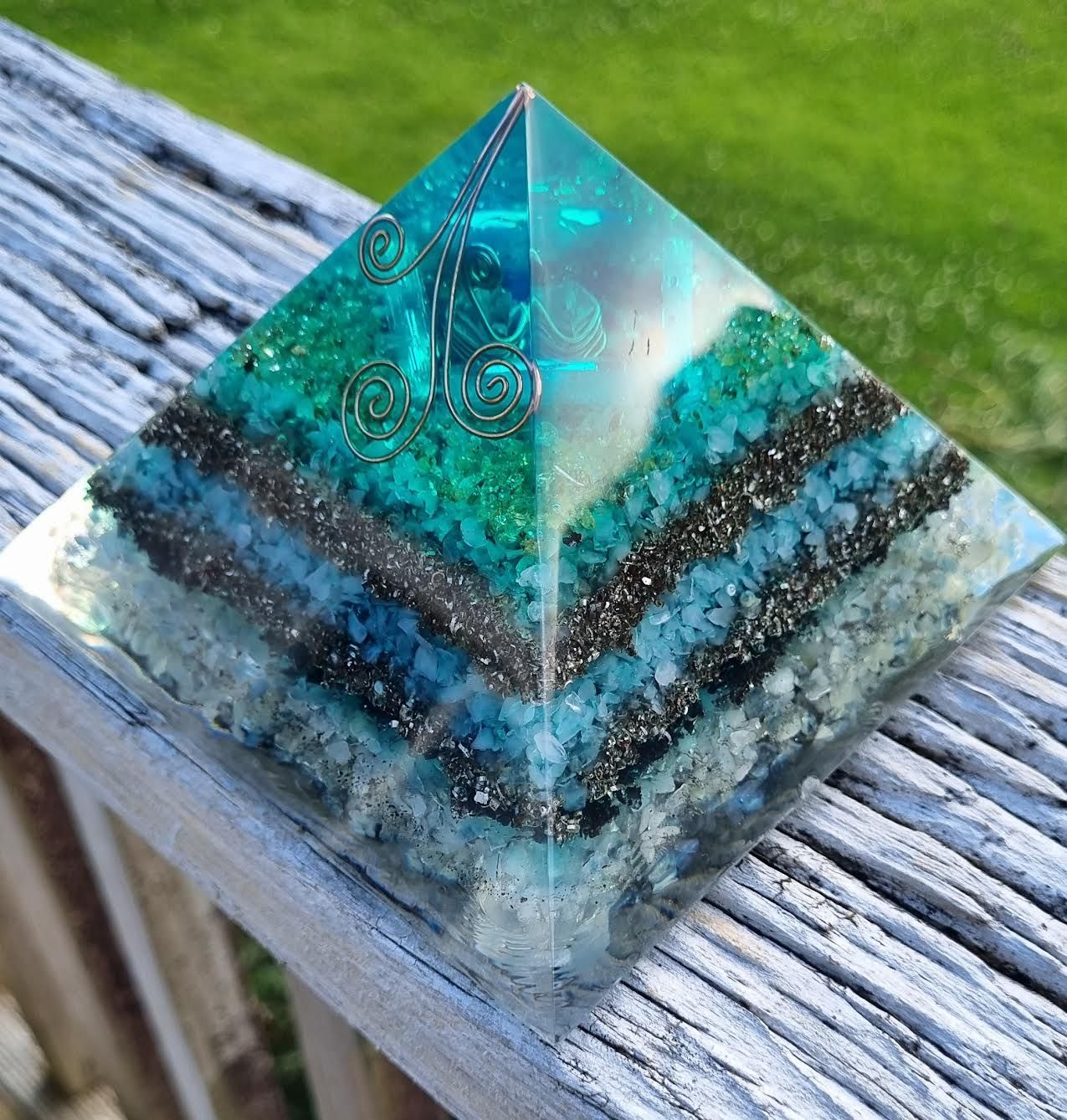 Peridot Aquamarine Giza Orgone Energy Pyramid
