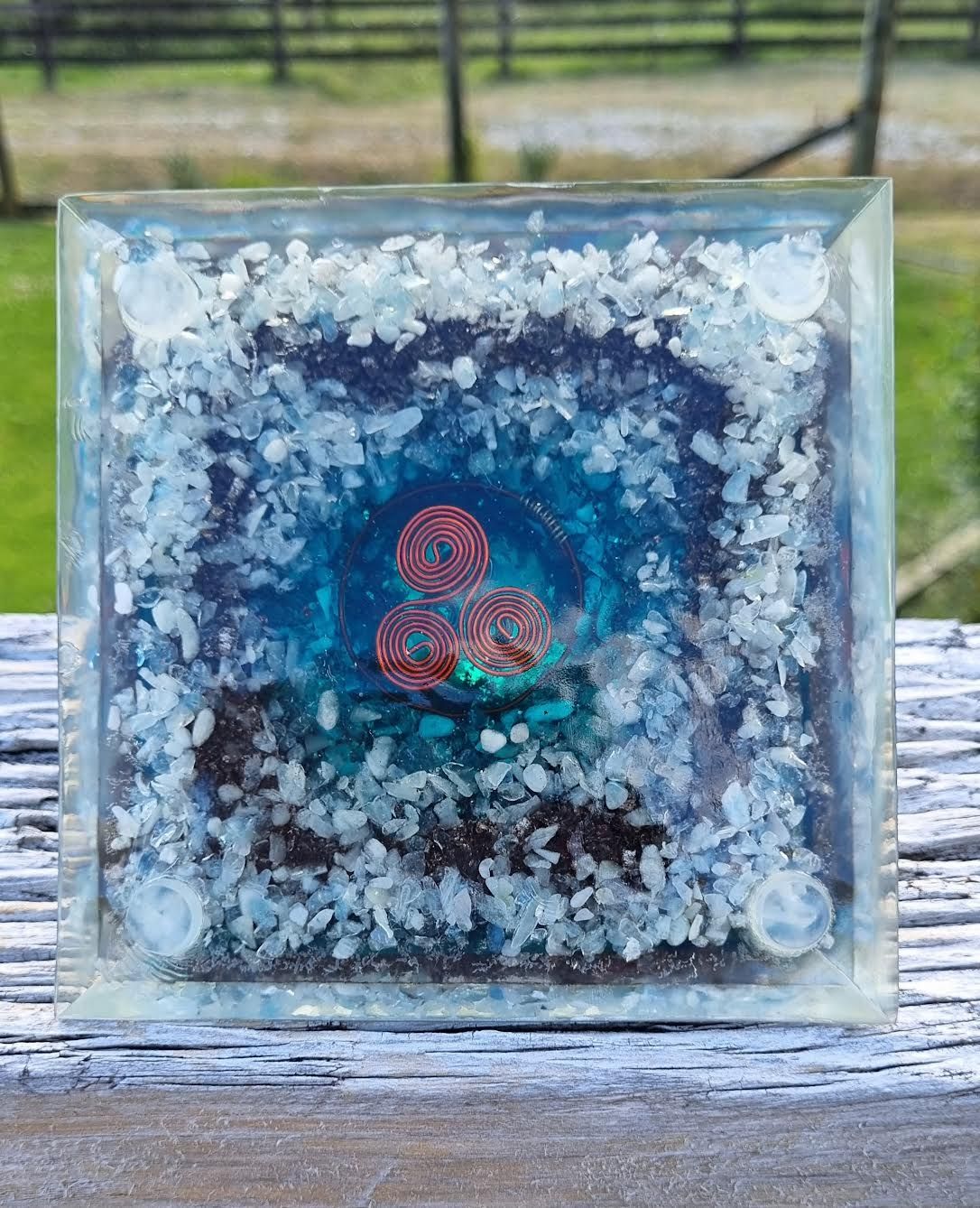 Peridot Aquamarine Giza Orgone Energy Pyramid