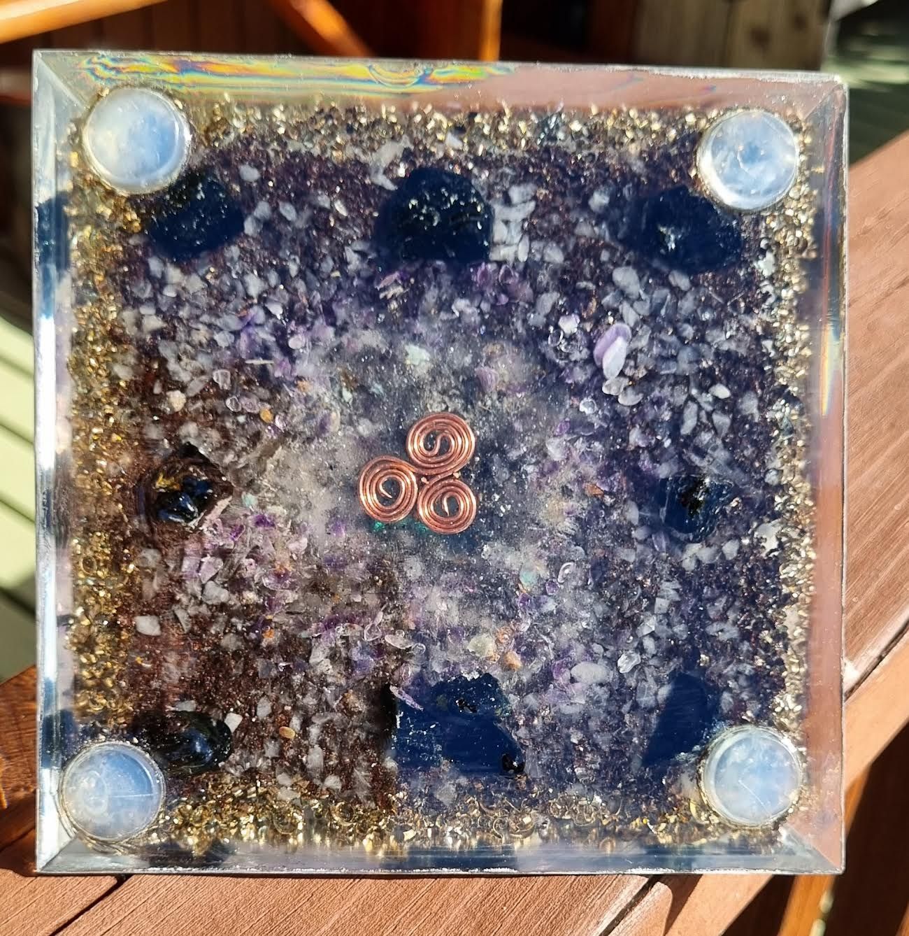 Amethyst Rose Quartz Koru Giza Orgone Energy Pyramid