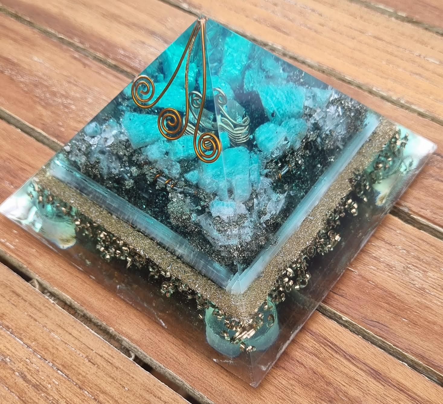 Amazonite Pyrite Quartz Giza Orgone Energy Pyramid