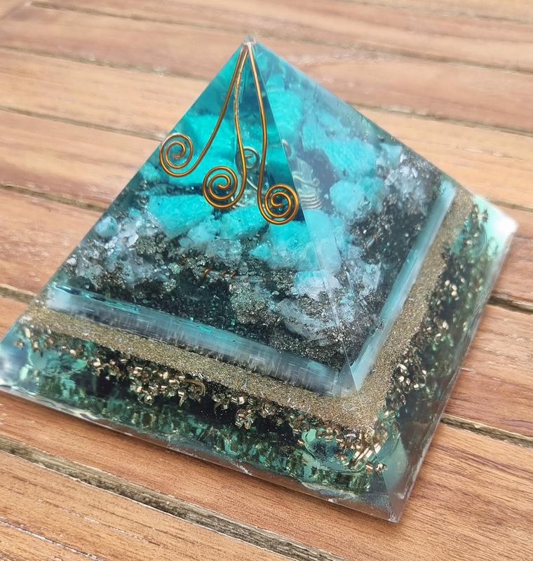 Amazonite Pyrite Quartz Giza Orgone Energy Pyramid