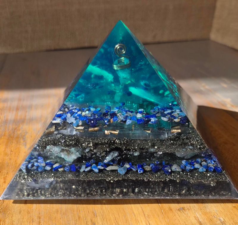 Lapis Lazuli Pyrite Giza Orgone Energy Pyramid