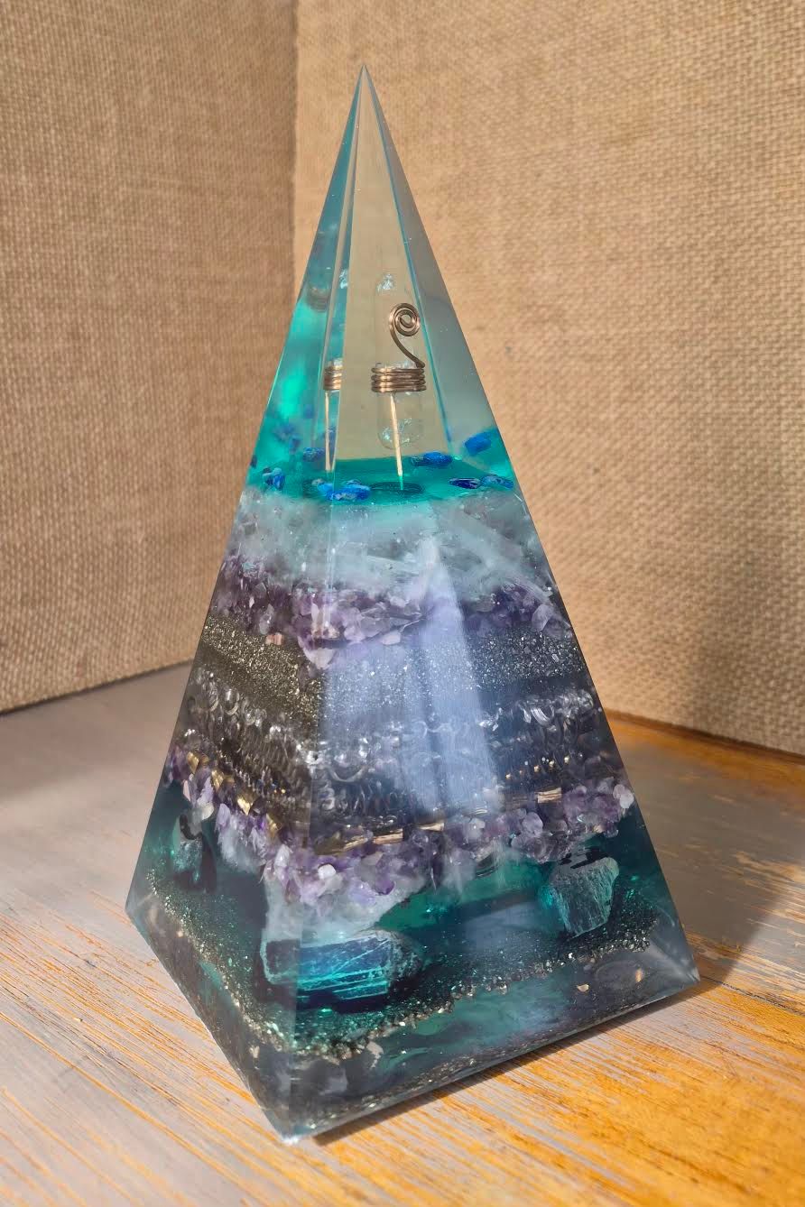 Amethyst Pyrite Russian Orgone Energy Pyramid