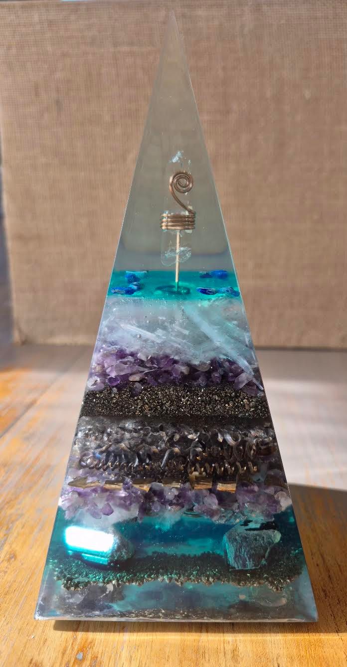 Amethyst Pyrite Russian Orgone Energy Pyramid