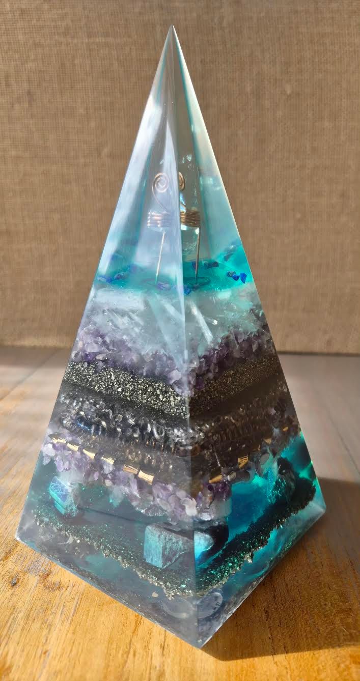 Amethyst Pyrite Russian Orgone Energy Pyramid