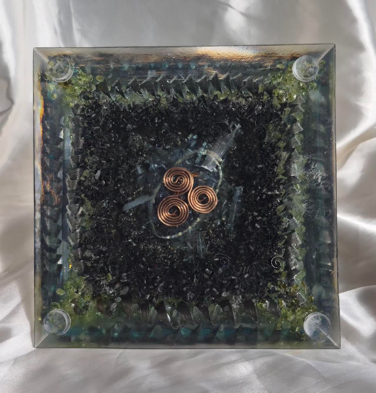 Raw Citrine Peridot Giza Orgone Energy Pyramid