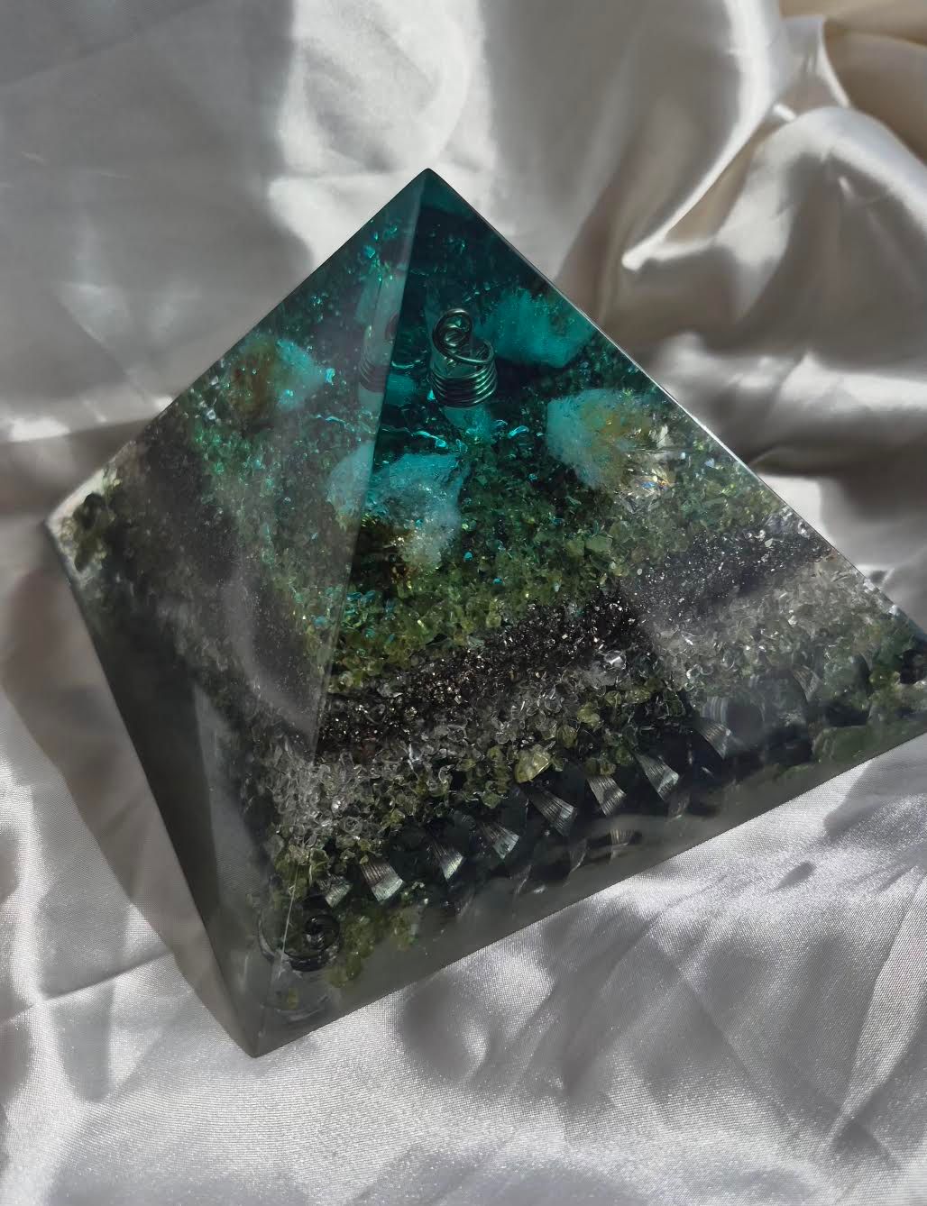 Raw Citrine Peridot Giza Orgone Energy Pyramid