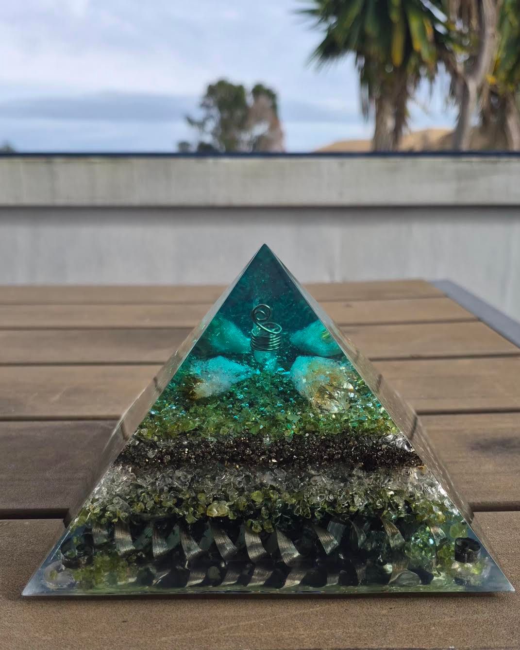 Raw Citrine Peridot Giza Orgone Energy Pyramid