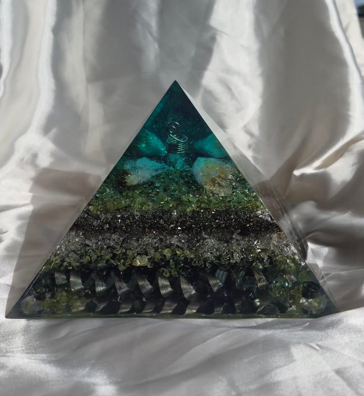 Raw Citrine Peridot Giza Orgone Energy Pyramid