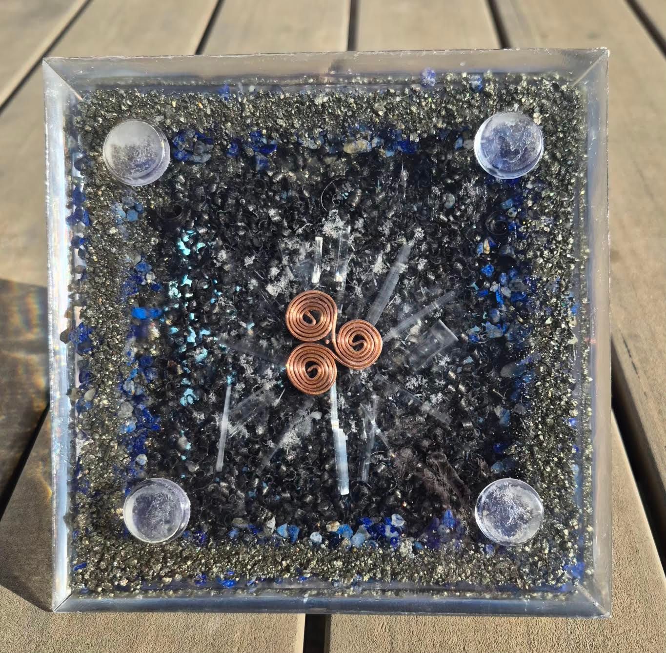Lapis Lazuli Raw Clear Quartz Giza Orgone Energy Pyramid