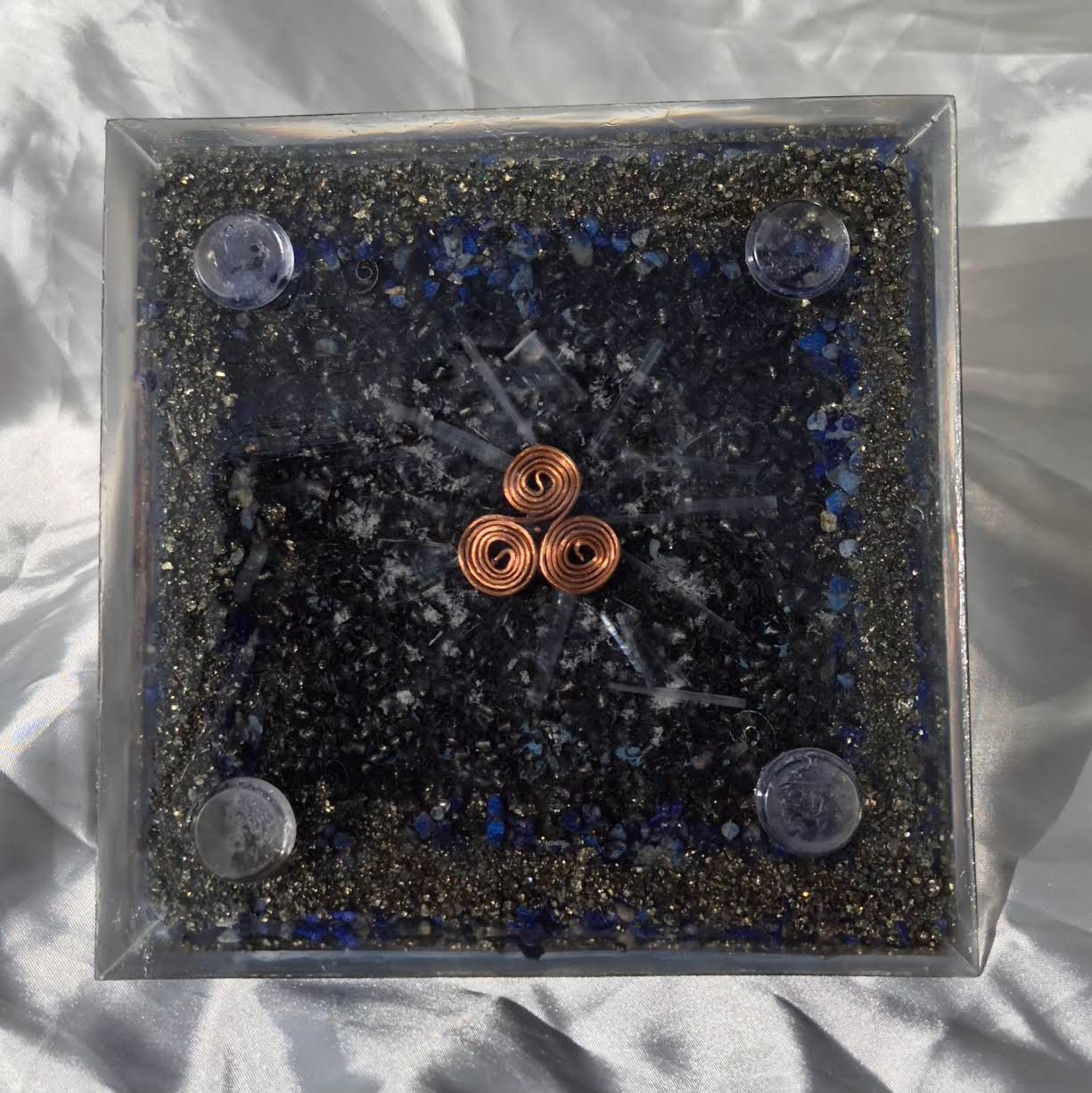 Lapis Lazuli Raw Clear Quartz Giza Orgone Energy Pyramid