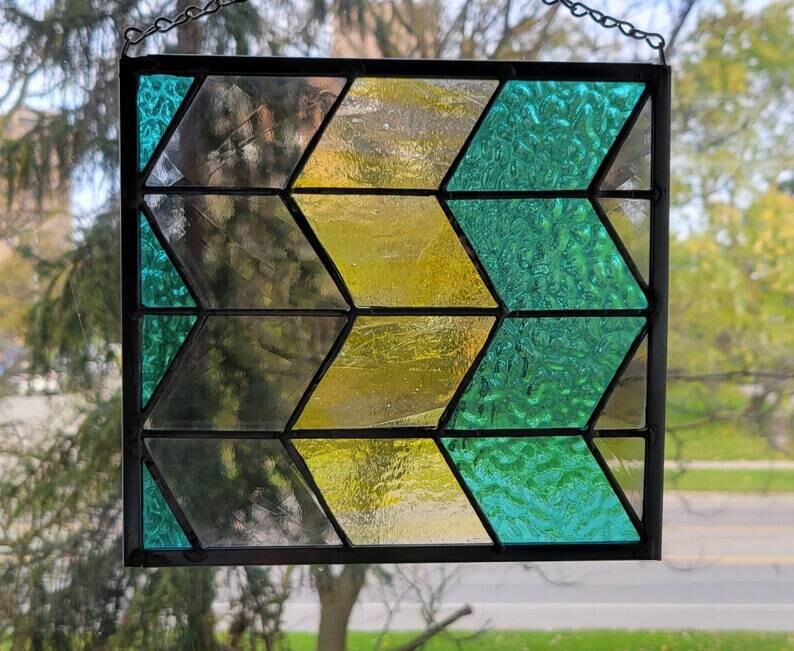 Stained Glass Panel - Chevron in Glass