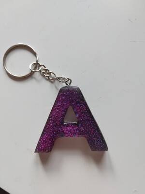 Resin Letter "A" Keychain