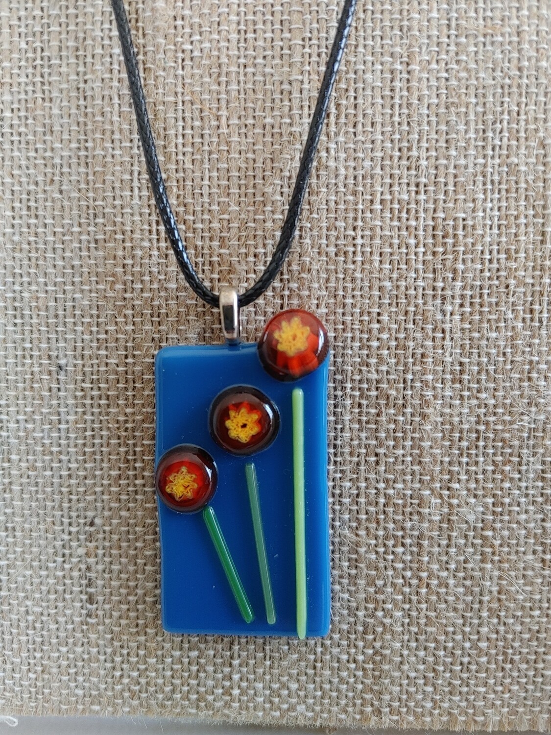 Fused Glass Floral pattern pendant