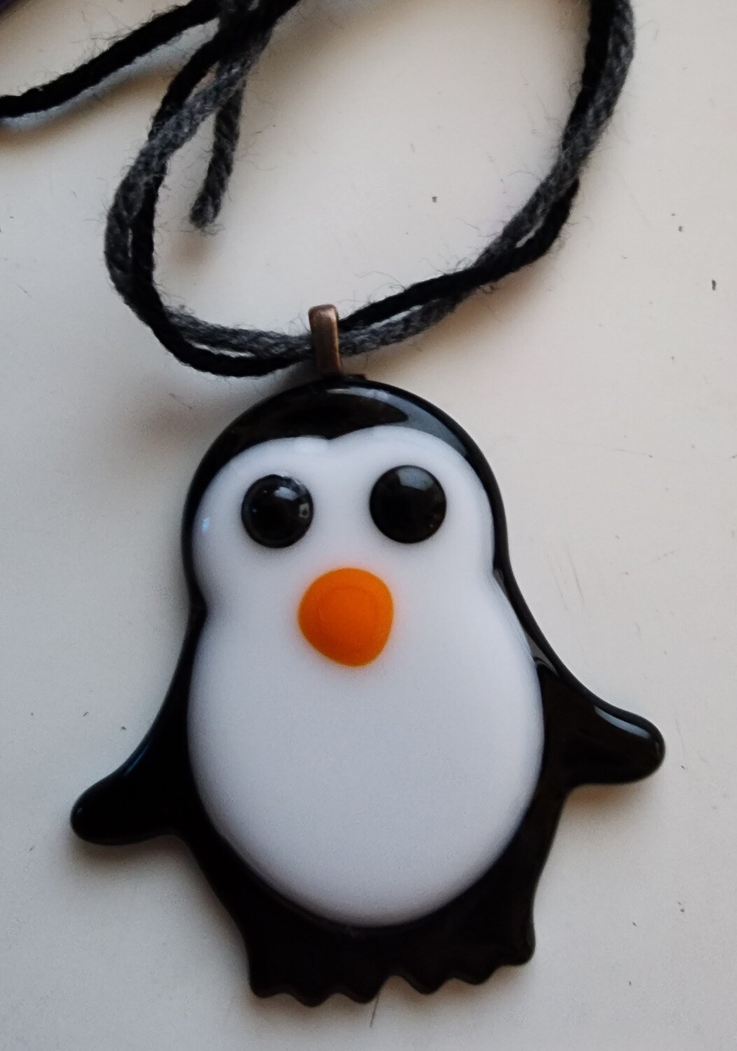 Handmade penguin tree ornament