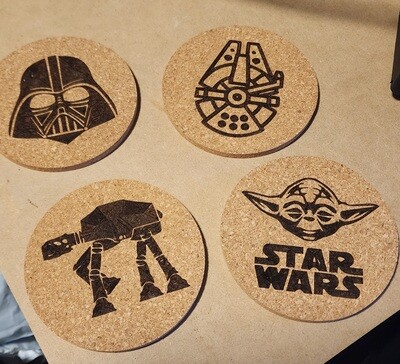 4" Cork Coaster - Set of 4 - Star Wars