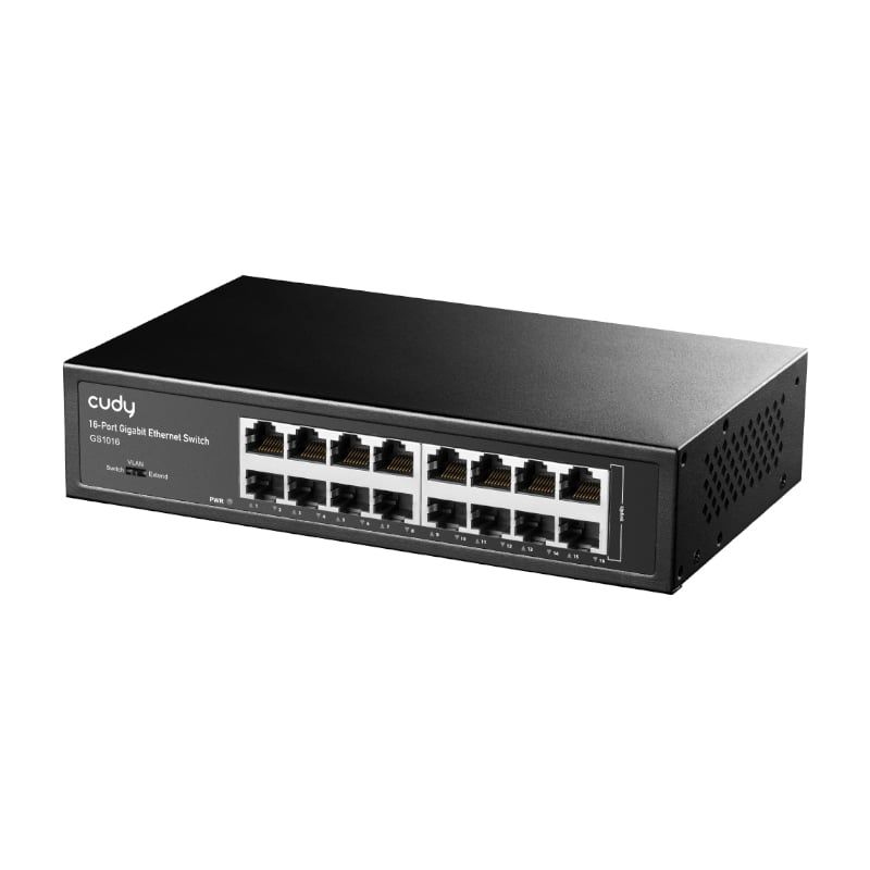 16 Port Gigabit 1000 Mbps Rack-Mount Switch - Unmanaged