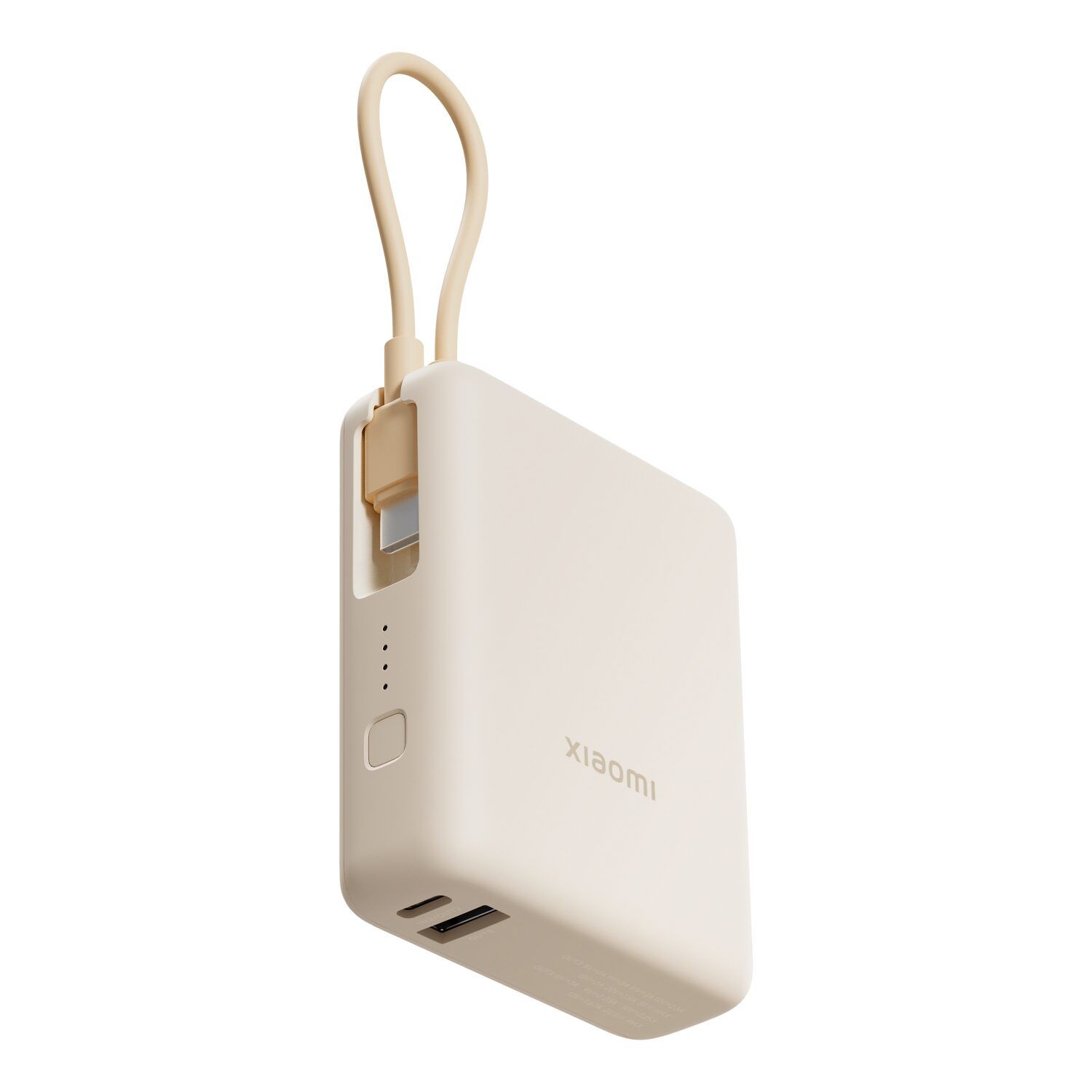 33W Power Bank 10000 (Integrated Cable) – Tan