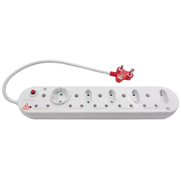 Multi Plug 5x16A 5x5A 0.5m Cord Surge Protected