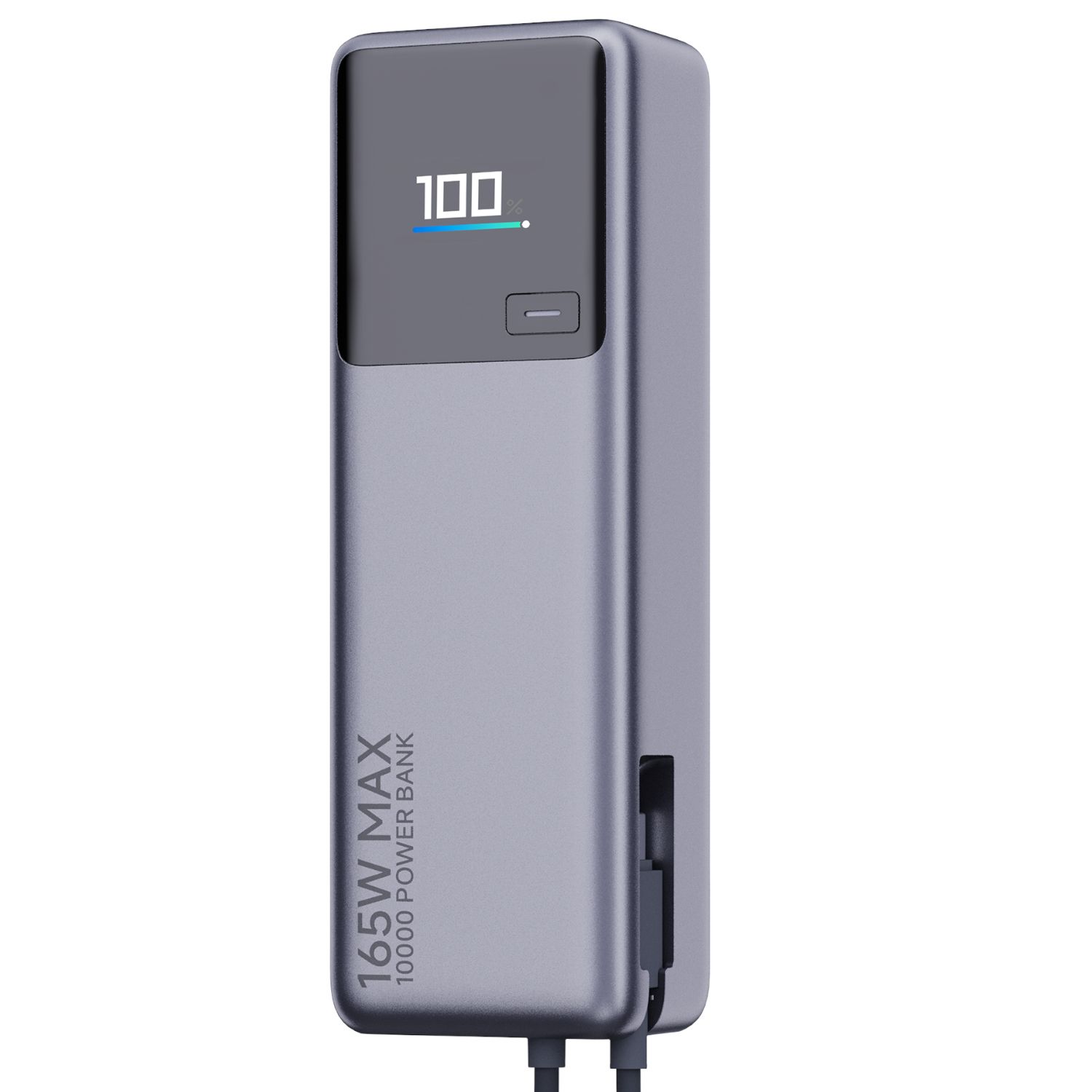 165W Power Bank 10000mAh (Integrated Cable) Silver