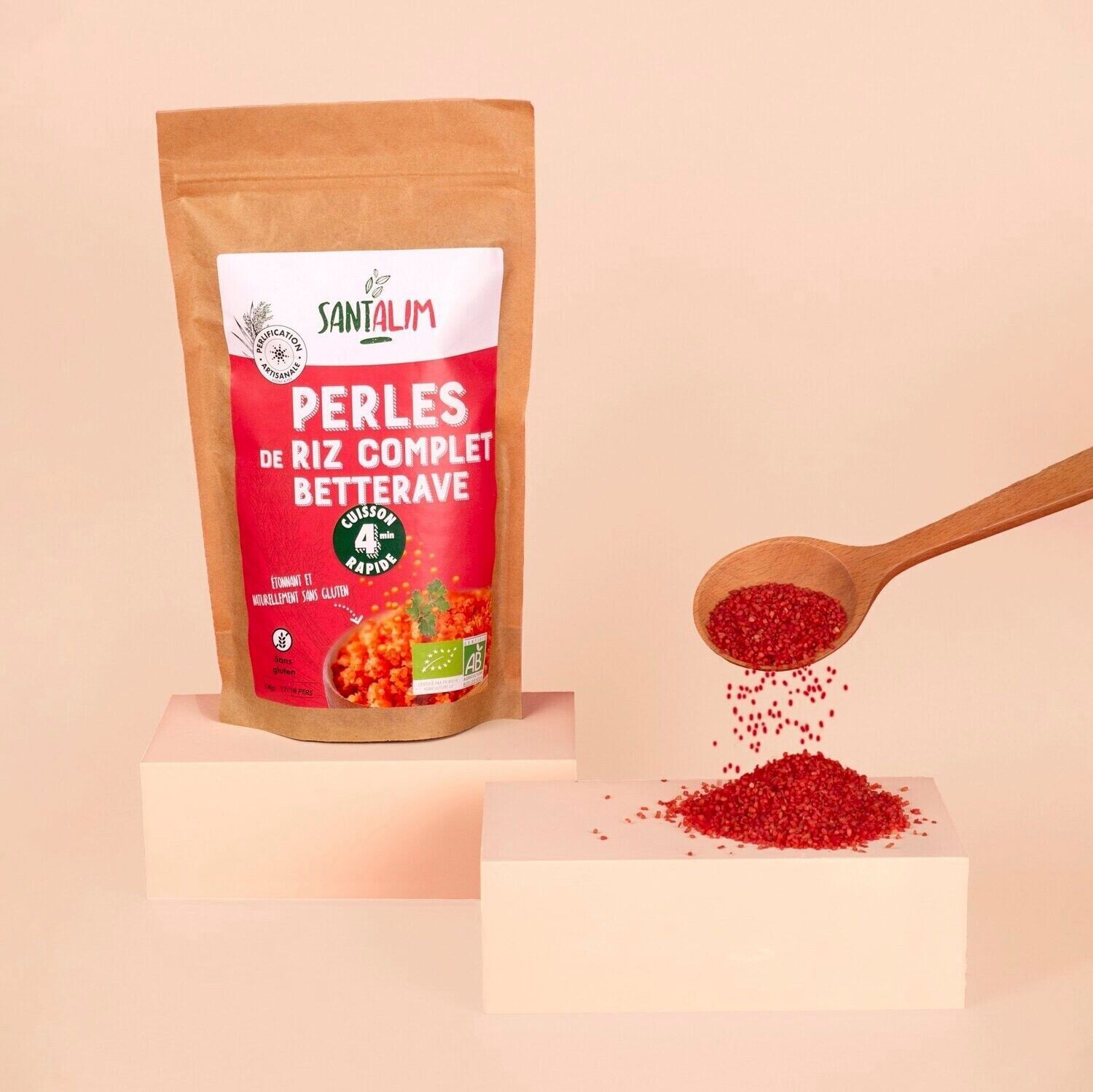 Perles de riz Complet BIO à la betterave en 1 Kg