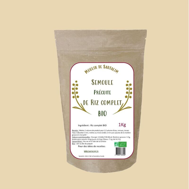 Semoule précuite de Riz Complet BIO