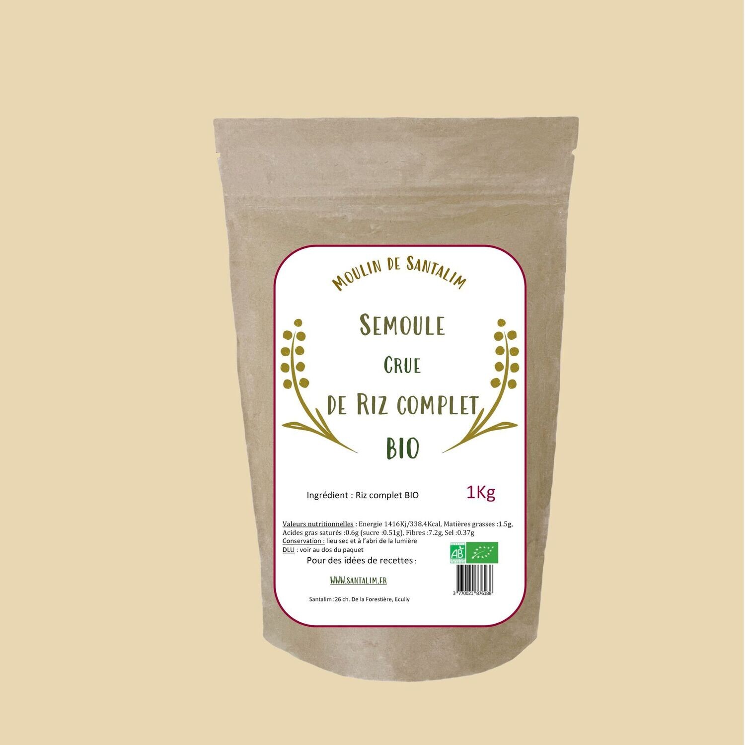 Semoule Crue de Riz Complet BIO