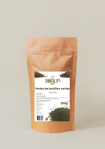 Perles de lentilles vertes précuites 250 g