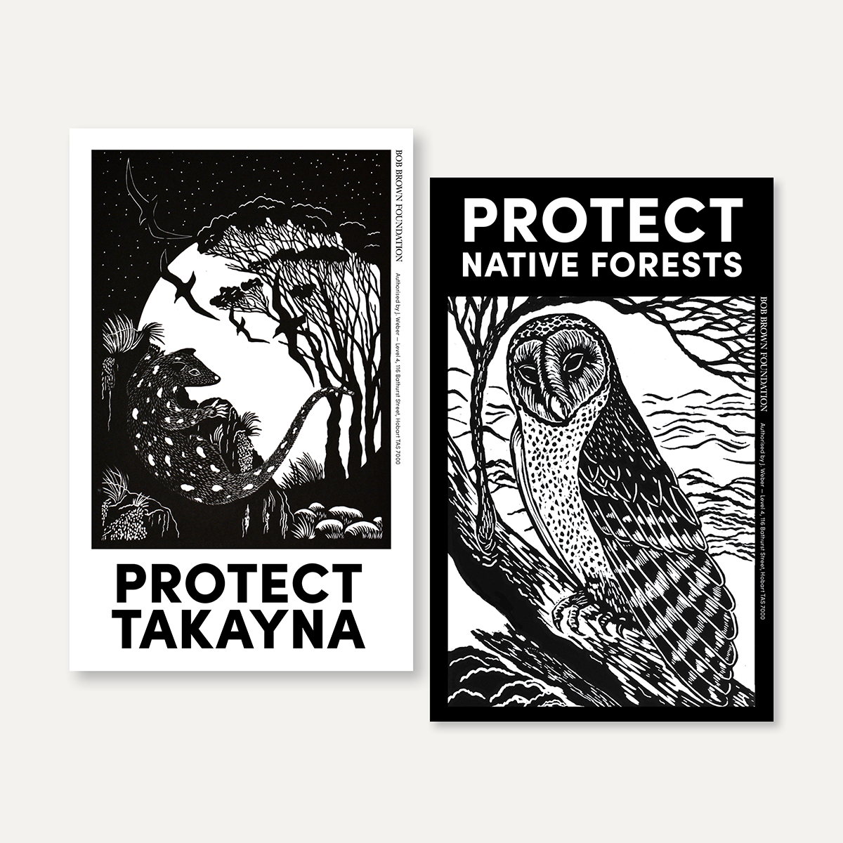 Protect takayna / Protect Native Forests – Anne Conran sticker set