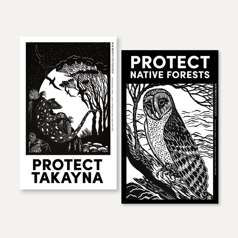 Protect Takayna / Protect Native Forests by Anne Conron sticker set