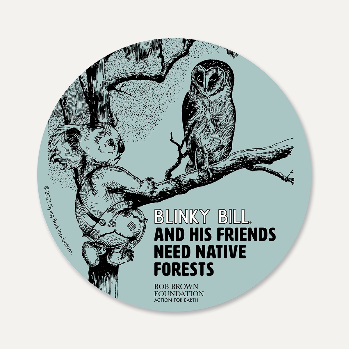 Blinky Bill and Friends Need Native Forests sticker
